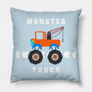 Vector illustration of monster truck with cartoon style. Pillow