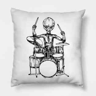 SEEMBO Alien Playing Drums Drummer Musician Drumming Band Pillow