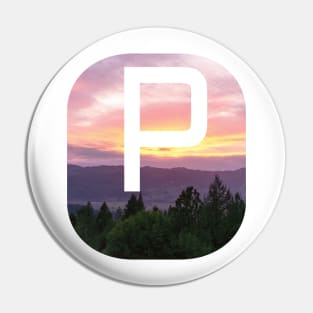 Initial P Sunset Photograph Pin