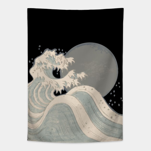 Ride the Serene Swells: Embrace Yashima Gakutei's Captivating Wave Design! Tapestry by pelagio