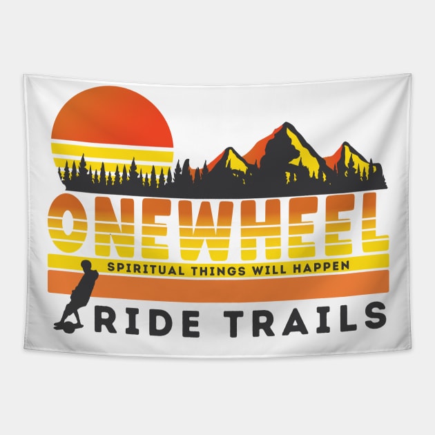 onewheel ride trails Tapestry by Be Cute 