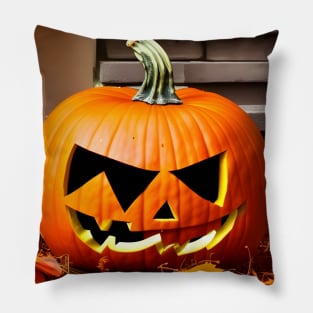 Halloween Party Digital Illustration Pumpkin Art Pillow