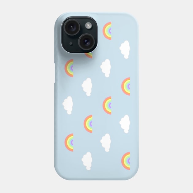 Mini Pastel Rainbows and White Clouds Pattern Phone Case by Babey Bog