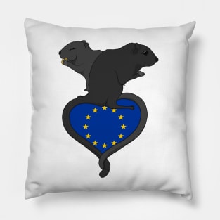 Gerbil European Union (dark) Pillow