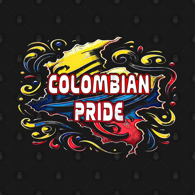 Colombian DNA Strand Heritage Flag Watercolor by Sambastyles