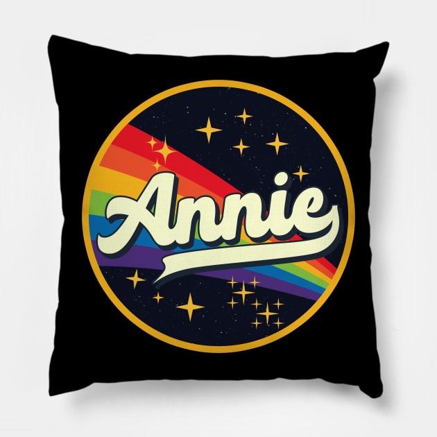 Annie // Rainbow In Space Vintage Style Pillow by LMW Art