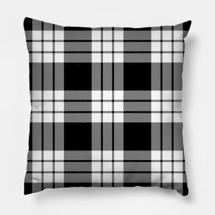 MacFarlane Black & White Plaid Tartan Scottish Pillow