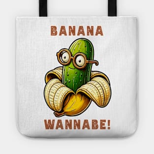 Hilarious Veggie Swap Tee: Cucumber in Banana Costume Tote