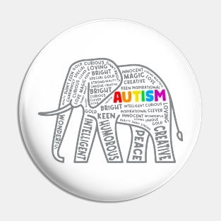 Elephant Autism Awareness Gift for Birthday, Mother's Day, Thanksgiving, Christmas Pin