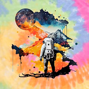 Fantasy Astronaut in Space watercolour print T-Shirt