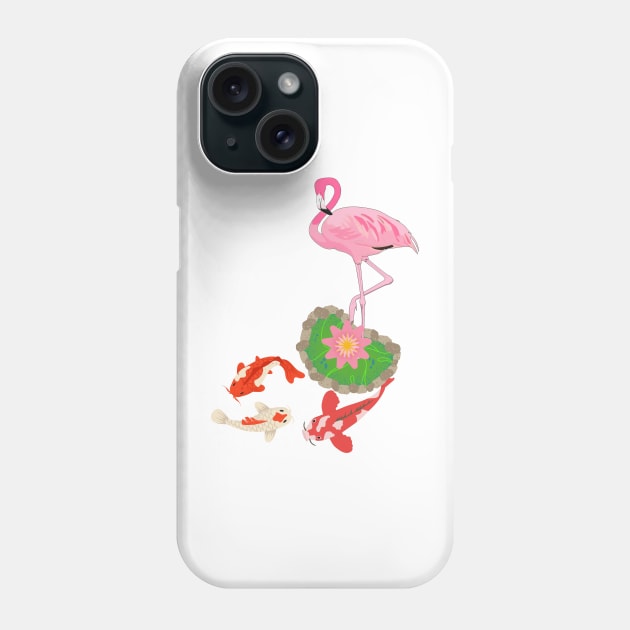 Japanese Zen Vibe Koi Pond Phone Case by TammyWinandArt