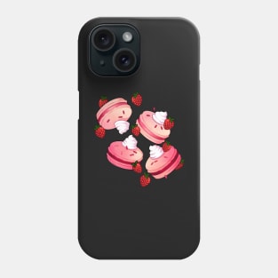 Strawberries & Cream Macarons Phone Case