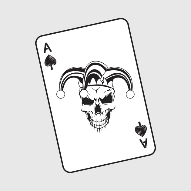 Evil Jester Ace of Spades Skull Playing Card by EvolvedandLovingIt