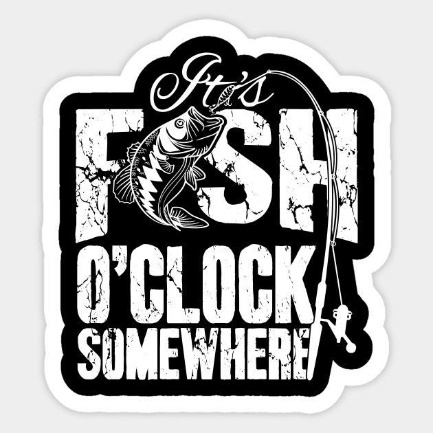 Funny Fisherman Tee. It's Fish O'clock. Funny Fishing Shirts