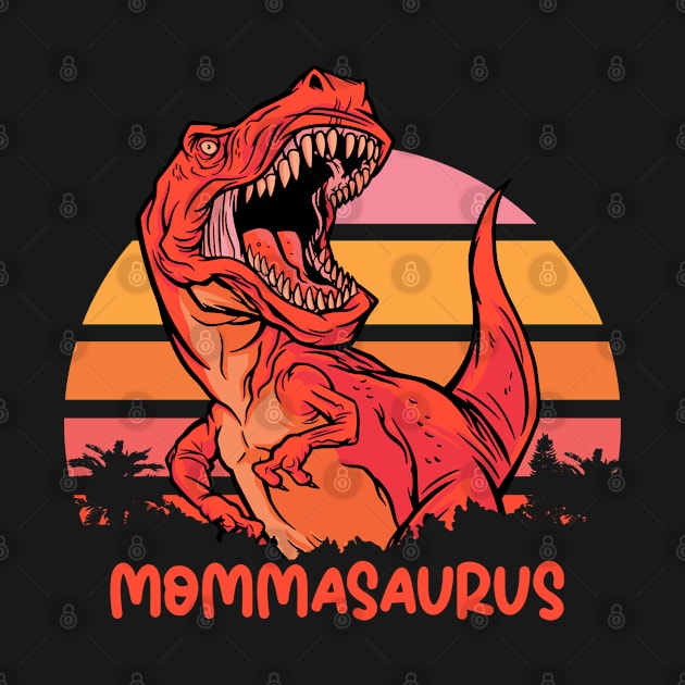 Mommasaurus T Rex Dinosaur Mama Saurus Family Matching by Vixel Art