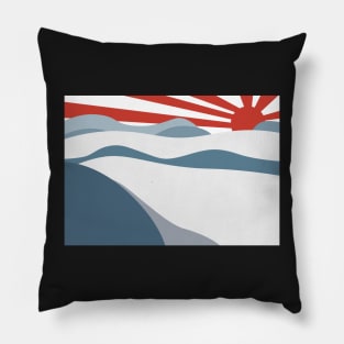 Mountain and rising sun Pillow