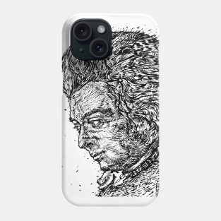 WOLFGANG AMADEUS MOZART ink portrait.1 Phone Case