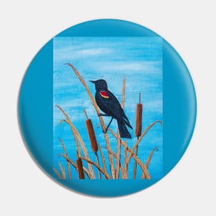 Red Winged Blackbird at the Pond Pin