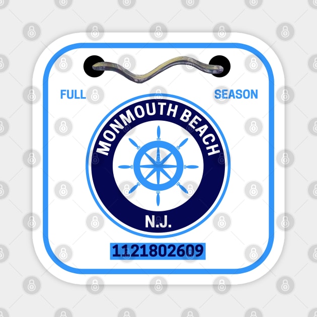 Monmouth Beach New Jersey Beach Badge Magnet by fearcity