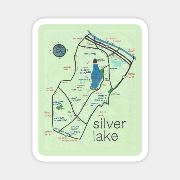 Silver Lake Magnet by PendersleighAndSonsCartography