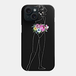 Female with flowers Phone Case