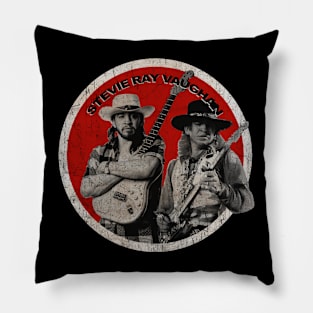 Stevie Ray Vaughan on color red Pillow