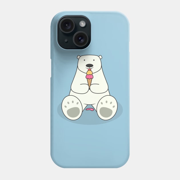 Ice Cream Lover Polar Bear Phone Case by cartoonbeing