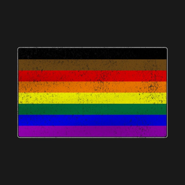 Distressed Philly LGBTQ Gay Pride Flag by wheedesign