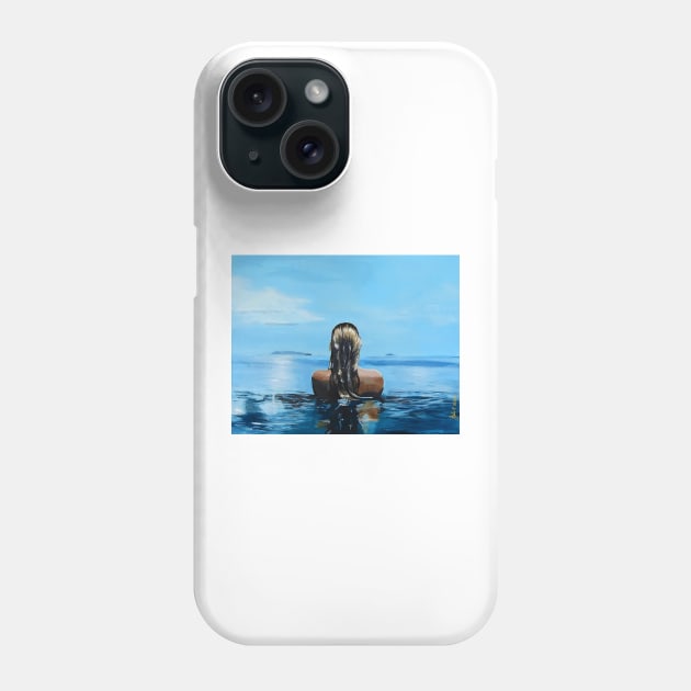 Cooling off on a hot Summer's Day - Original Artwork Phone Case by Krusty