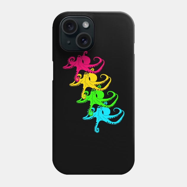 Octopus (Cephalopoda) rainbow Phone Case by Namwuob