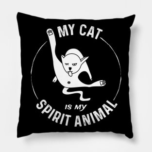 Rude Cat Is My Spirit Animal For Rude Cat Fans Pillow