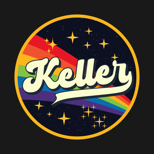 Keller // Rainbow In Space Vintage Style by LMW Art