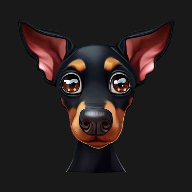 Charming Doberman Portrait by Art By Mojo