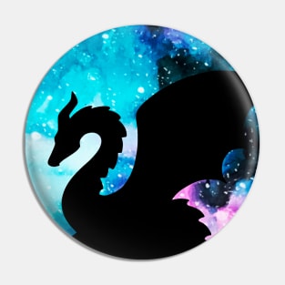 Spiny Galaxy Dragon Silhouette Pin