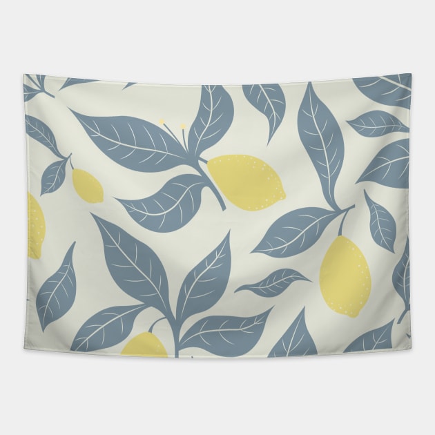 Summer Lemon Pattern Tapestry by novaya