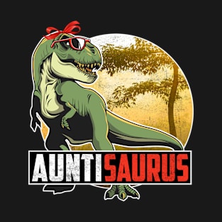 AuntiesaurusT rex Aunt Dino Dinosaur Funny Auntie Saurus Family Matching T-Shirt