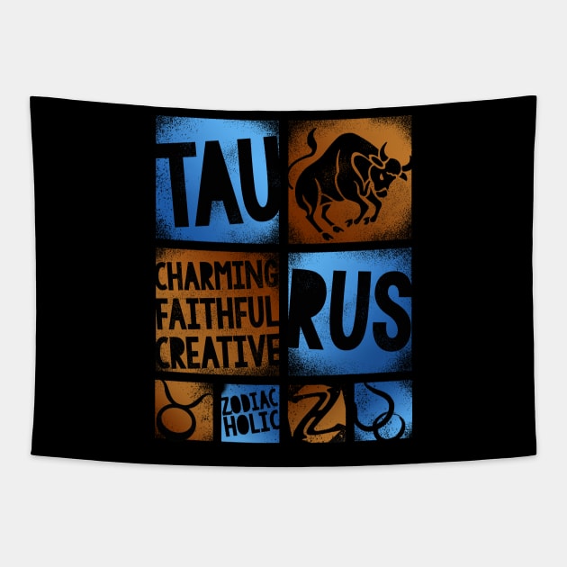 Zodiac TAURUS Graffiti Box Series Tapestry by ZODIAC HOLIC