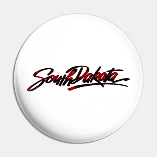 South Dakota Buffalo Plaid Vintage License Plate Design Pin