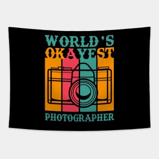 Vintage Photography Camera, Worlds Okayest Photographer Gift Tapestry