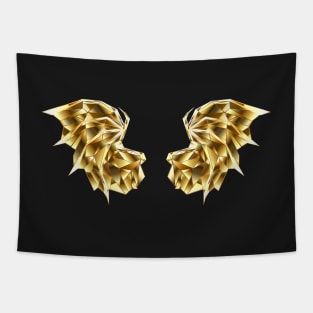 Gold Polygonal Dragon Wings Tapestry