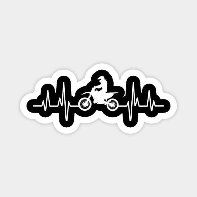 Heartbeat and motorcycle design for bikers and motorbike enthusiasts Magnet by BlueLightDesign