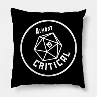 Almost Critical - B/W Round Logo on Black Pillow