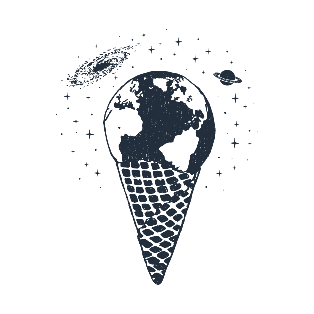 Ice Cream Earth In Space. Creative Illustration by SlothAstronaut