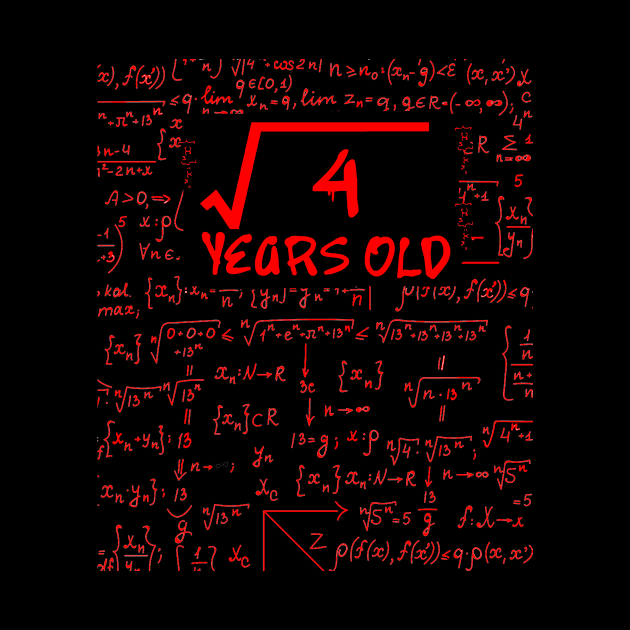 Square Root Of 4 2 yrs Years Old 2th Birthday Gift by issambak