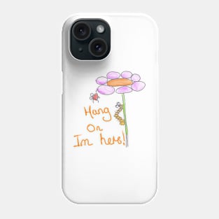 Caterpillar and lady ,hang on im here Phone Case