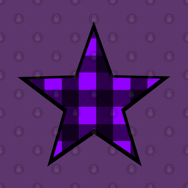 Purple and Black Buffalo Plaid Star by bumblefuzzies