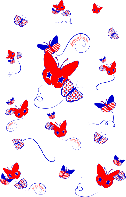 Patriotic Butterflies Kids T-Shirt by 2HivelysArt