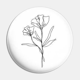 Wildflower Botanical Line Art | Elegant Floral Leaf Design Pin