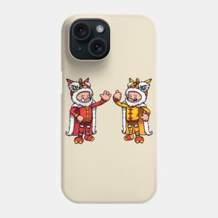 2 Characters Wearing Lion Dance Costumes Phone Case