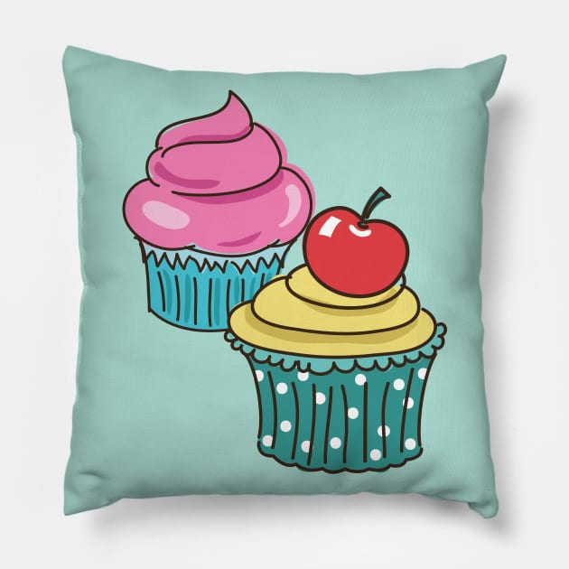 Cute Cupcakes Pillow by SWON Design